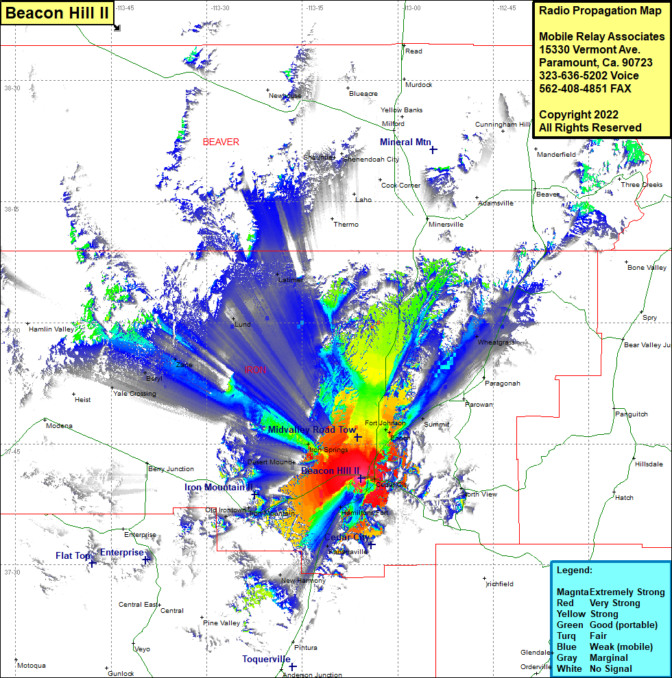 heat map radio coverage Beacon Hill II